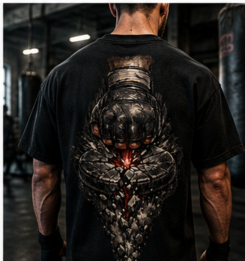 TATSU MMA Impact Core oversized boxy t-shirt product mockup