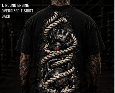 TATSU MMA Iron And Rope oversized boxy t-shirt product mockup