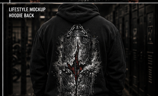 TATSU MMA Iron Record heavyweight hoodie product mockup