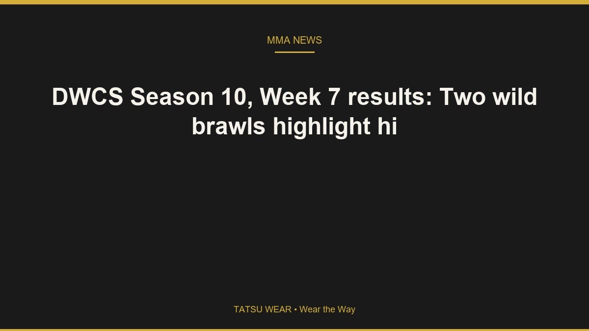 DWCS Season 10, Week 7 results: Two wild brawls highlight hi